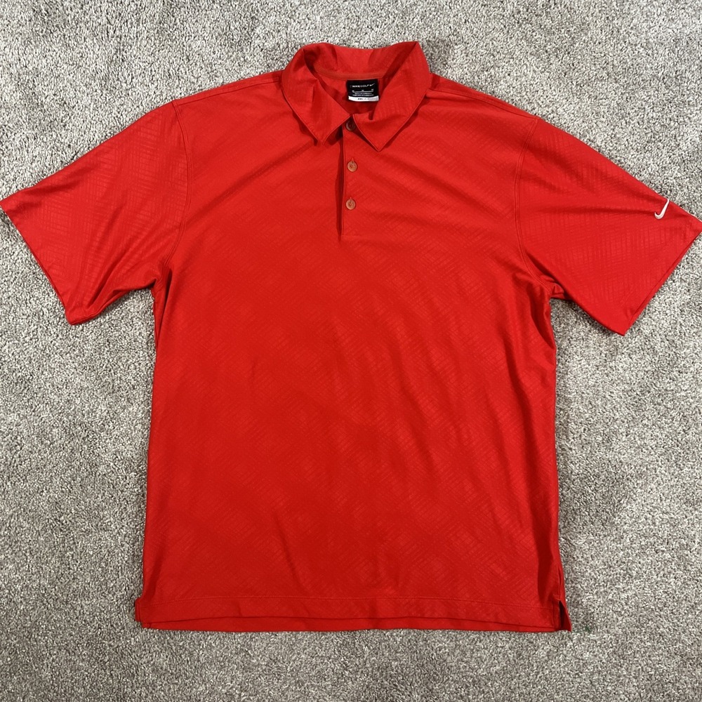 Nike Golf Polo Shirt Red Size M Dri-Fit Performance‎ Mens Performance Activewear